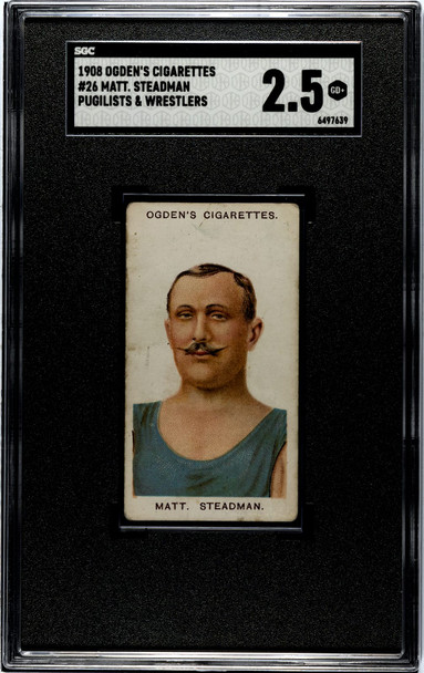 1908 Ogden's Cigarettes Matt Steadman #26 Pugilists & Wrestlers SGC 2.5 front of card