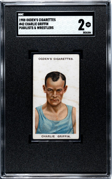 1908 Ogden's Cigarettes Charlie Griffin #42 Pugilists & Wrestlers SGC 2 front of card