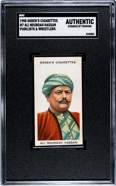 1908 Ogden's Cigarettes Ali Nourdah #7 Pugilists & Wrestlers SGC Authentic front of card