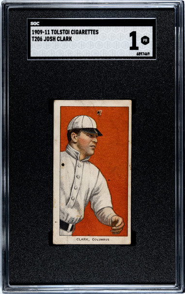 1909 T206 Josh Clark Tolstoi SGC 1 front of card