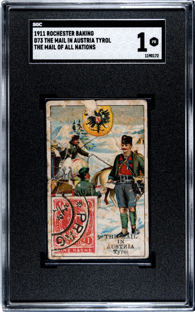 1911 Rochester Baking Co. Austria, Tyrol The Mail of All Nations SGC 1 front of card