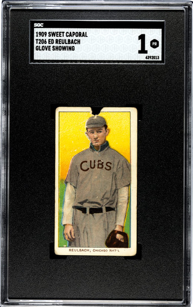 1909 T206 Ed Reulbach Glove Showing Sweet Caporal 150 SGC 1 front of card