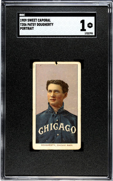 1909 T206 Patsy Dougherty Portrait Sweet Caporal 150 SGC 1 front of card