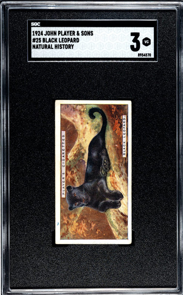 1924 John Player & Sons Black Leopard #25 Natural History SGC 3 front of card