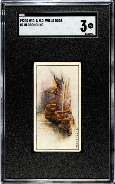 1920 W.D. & H.O. Wills Bloodhound #2 Dogs SGC 3 front of card