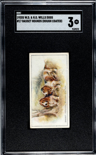 1920 W.D. & H.O. Wills Basset Hounds #17 Dogs SGC 3 front of card