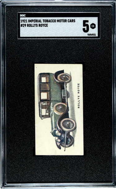 1921 Imperial Tobacco Co. Rollys Royce #29 Motor Cars SGC 5 front of card
