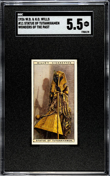 1926 W.D. & H.O. Wills Statue of Tutankhamen #11 Wonders of the Past SGC 5.5 front of card