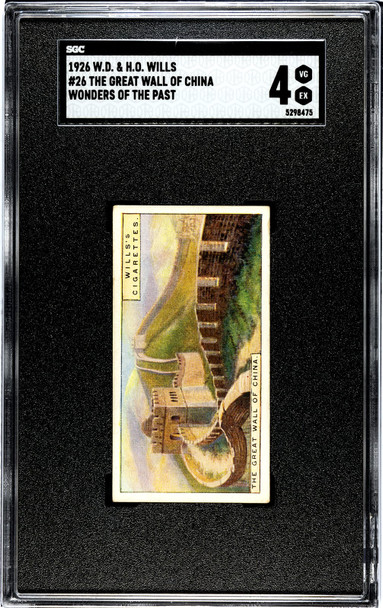 1926 W.D. & H.O. Wills The Great Wall of China #26 Wonders of the Past SGC 4 front of card