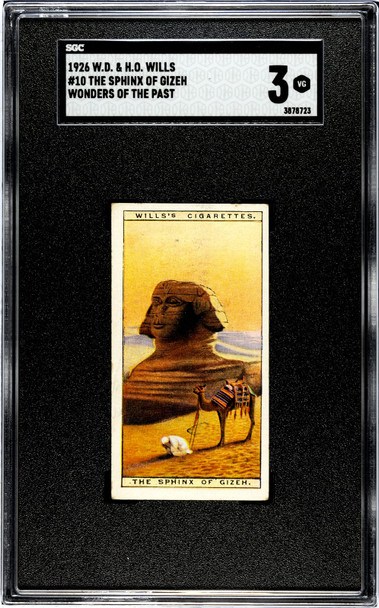 1926 W.D. & H.O. Wills The Sphinx of Gizeh #10 Wonders of the Past SGC 3 front of card