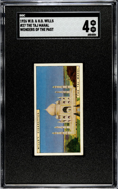 1926 W.D. & H.O. Wills The Taj Mahal #27 Wonders of the Past SGC 4 front of card