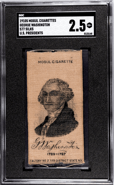 1910 Mogul Cigarettes S77 Silks George Washington U.S. Presidents SGC 2.5 front of card