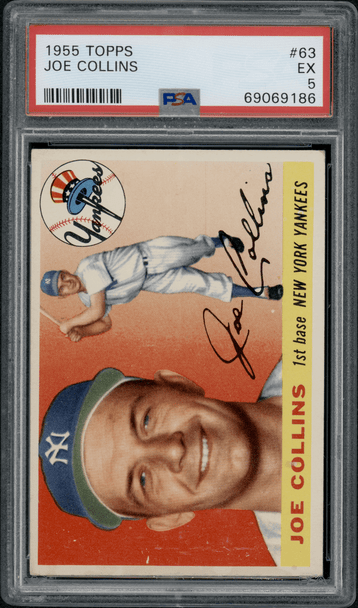 1955 Topps Joe Collins #63 PSA 5 front of card