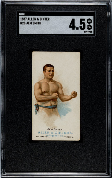 1887 N28 Allen & Ginter Jem Smith The World's Champions SGC 4.5 front of card