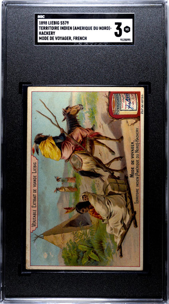 1898 Liebig Meat Extract American Indian Sled Modes of Transport SGC 3 front of card