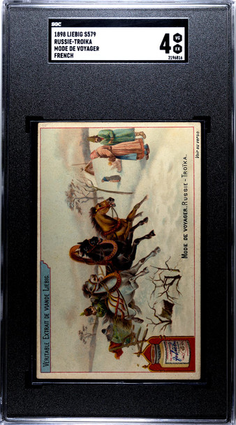 1898 Liebig Meat Extract Russian Troika Modes of Transport SGC 4 front of card