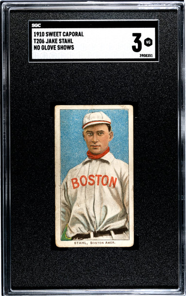 1910 T206 Jake Stahl Sweet Caporal 350 SGC 3 front of card