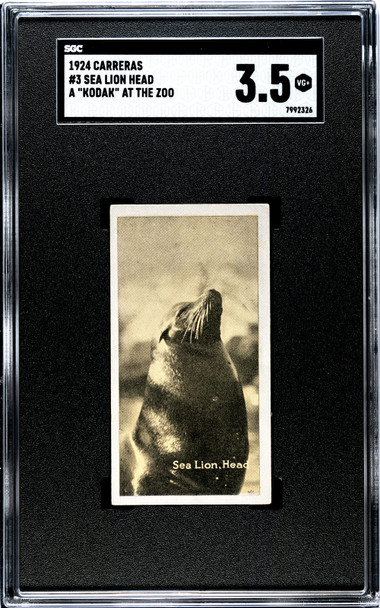 1924 Carreras Ltd. Sea Lion #3 A Kodak at the Zoo SGC 3.5 front of card