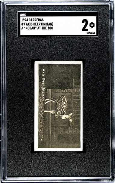 1924 Carreras Ltd. Axis Deer #7 A Kodak at the Zoo SGC 2 front of card
