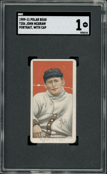 1909-1911 T206 John McGraw Polar Bear SGC 1 front of card