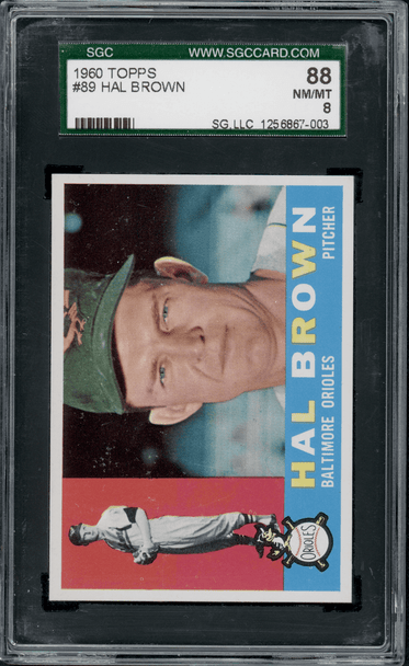 1960 Topps Hal Brown #89 SGC 8 front of card