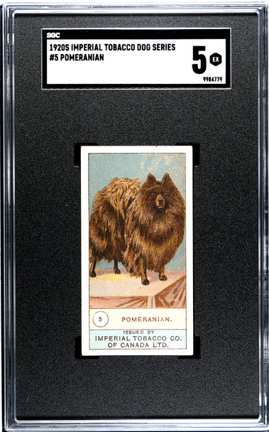 1920 W.D. & H.O. Wills Pomeranian #5 Dogs SGC 5 front of card
