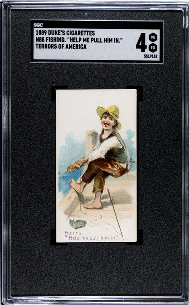 1889 N88 Duke's Cigarettes Help Me Pull Him In Terrors of America SGC 4 front of card