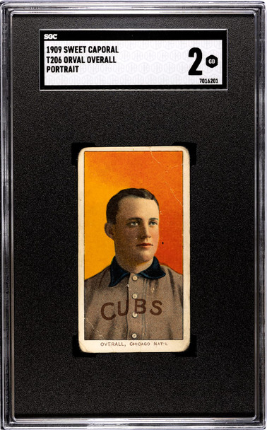 1909 T206 Orval Overall Portrait Sweet Caporal 150 SGC 2 front of card