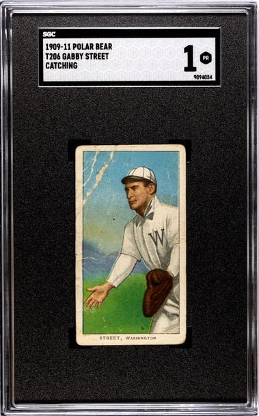1909-11 T206 Gabby Street Catching Polar Bear SGC 1 front of card