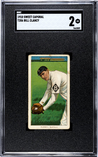1910 T206 Bill Clancy Sweet Caporal 350 SGC 2 front of card