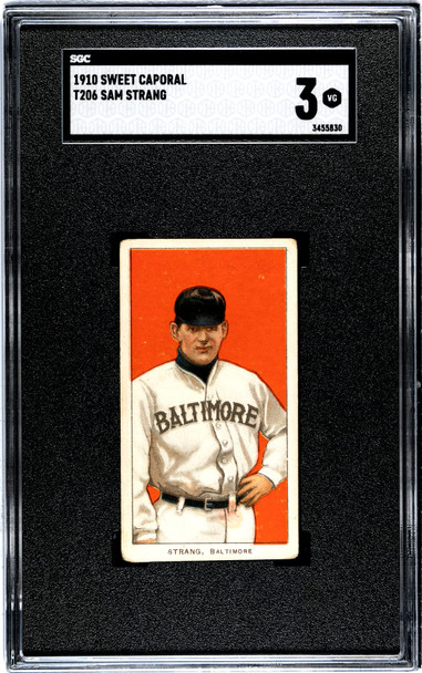 1910 T206 Sam Strang Piedmont 350 SGC 3 front of card