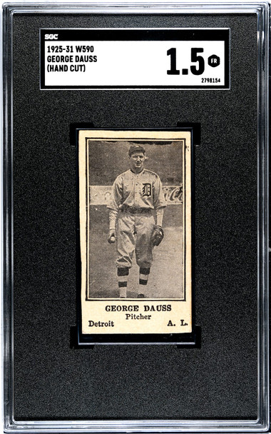 1925-31 W590 George Dauss Hand Cut SGC 1.5 front of card