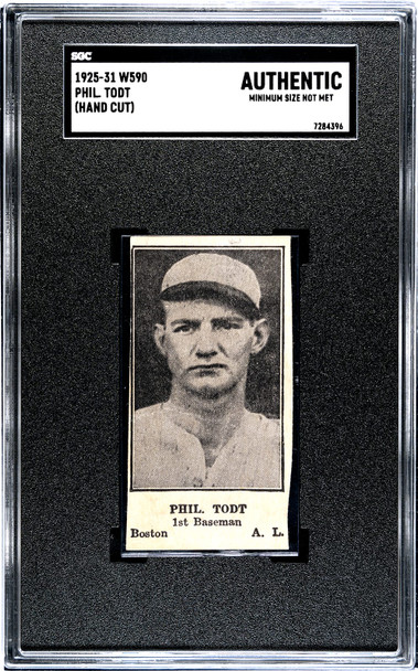 1925-31 W590 Phil Todt Hand Cut SGC A front of card
