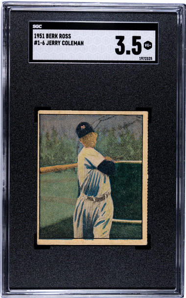 1951 Berk Ross Jerry Coleman #1-6 SGC 3.5 front of card