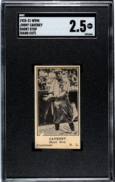 1925-31 W590 Jimmy Caveney Short Stop, Hand Cut SGC 2.5 front of card