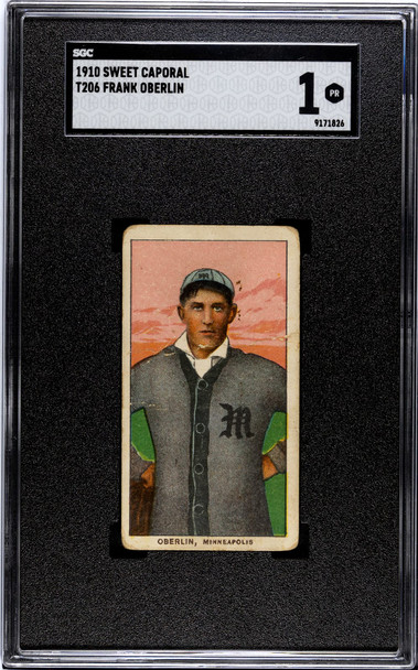 1910 T206 Frank Oberlin Sweet Caporal 350 SGC 1 front of card