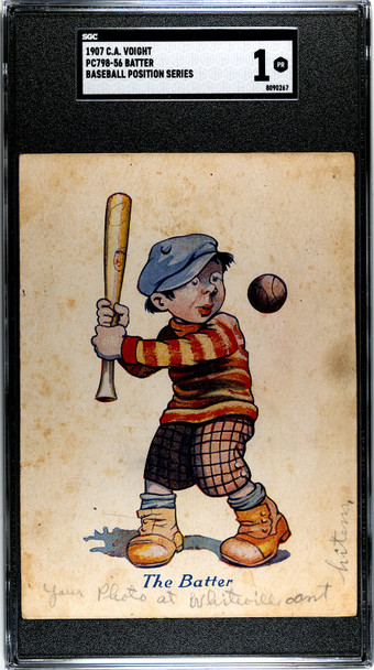 1907 PC798-56 C.A. Voight Baseball Postcards Batter SGC 1 front of card