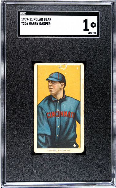1909-11 T206 Harry Gasper Polar Bear SGC 1 front of card
