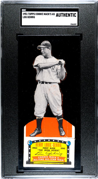 1951 Topps Lou Gehrig Connie Mack's All-Stars SGC Authentic front of card