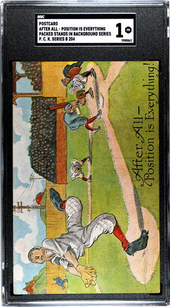 1909 Baseball Postcards After All - Position Is Everything SGC 1 front of card