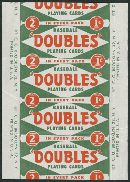 1951 Topps Empty Pack Wrapper 1 Good front of card