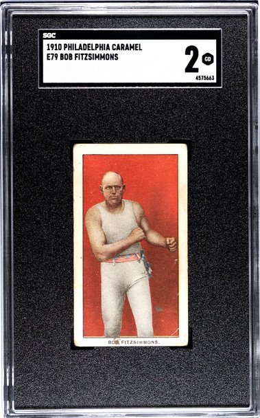 1910 E79 Philadelphia Caramel Bob Fitzsimmons 27 Scrappers SGC 2 front of card