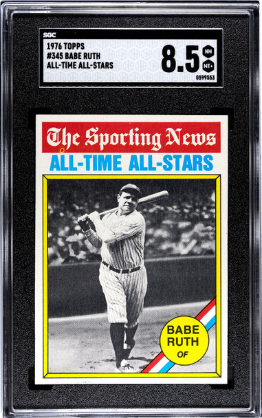 1976 Topps Babe Ruth All-Time All-Stars #345 SGC 8.5 front of card