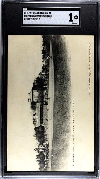 1908 Geo. W. Scarborough Baseball Postcards Pennington Seminary #3 SGC 1 front of card