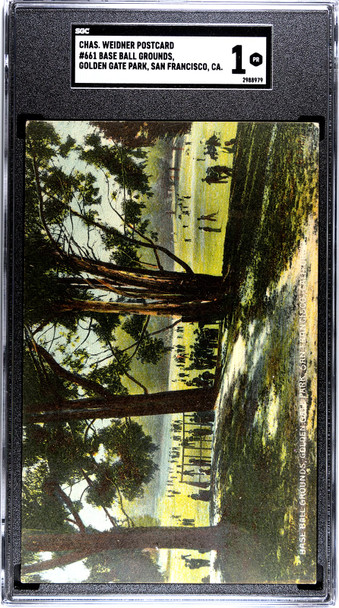 1909 Chas. Weidner Postcards Golden Gate Park San Francisco Baseball Grounds #661 front of card