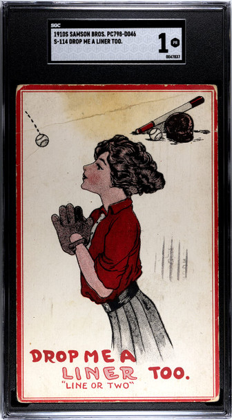 1910 Samson Bros. PC798-D046 Drop Me A Liner Too Series 114 SGC 1 front of card
