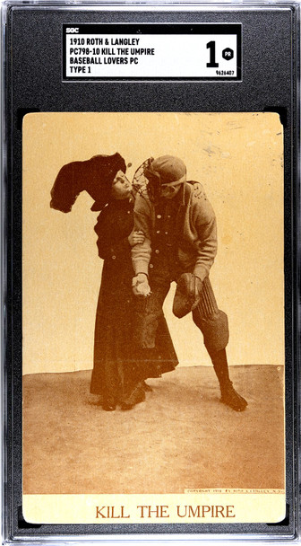 1910 Roth & Langley PC798-10 Kill The Umpire Baseball Lovers PC SGC 1 front of card