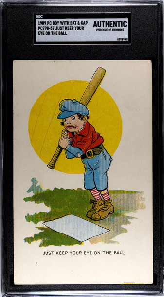 1909 Baseball Postcards Just Keep Your Eye On The Ball SGC Authentic front of card