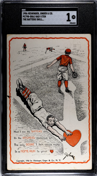 1906 Heininger, Unger & Co. PC798-D061 Baseball Had I E'En The Batters Skill front of card