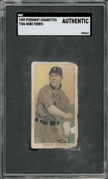 1910 T206 Hobe Ferris Piedmont 150 SGC Authentic front of card